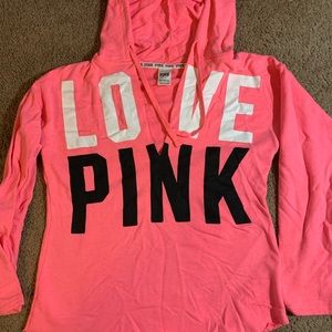 Pink lightweight hoodie
